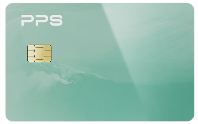 Mockup einer Chipkarte von PPS für sichere Identifikation und Datenspeicherung
